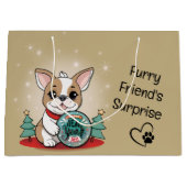 Niedliches französisches Bulldog Funny Happy New Y Große Geschenktüte (Vorderseite)