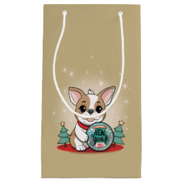 Niedliches französisches Bulldog Funny Happy New Y Kleine Geschenktüte