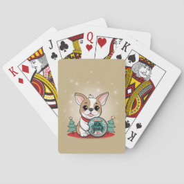 Niedliches französisches Bulldog Funny Happy New Y Spielkarten