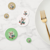 Niedliches französisches Bulldog Funny Silvester P Konfetti (Gruppe)