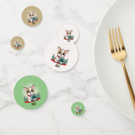 Niedliches französisches Bulldog Funny Silvester P Konfetti