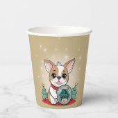 Niedliches französisches Bulldog Funny Silvester P Pappbecher (Rückseite)