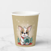 Niedliches französisches Bulldog Funny Silvester P Pappbecher (Vorderseite)