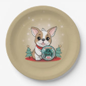 Niedliches französisches Bulldog Funny Silvester P Pappteller (Vorderseite)