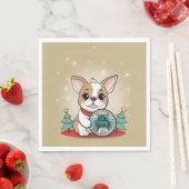 Niedliches französisches Bulldog Funny Silvester P Serviette (Beispiel)