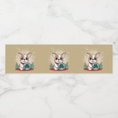 Niedliches französisches Bulldog Funny Silvester P Wasserflaschenetikett (Einzelnes Label)