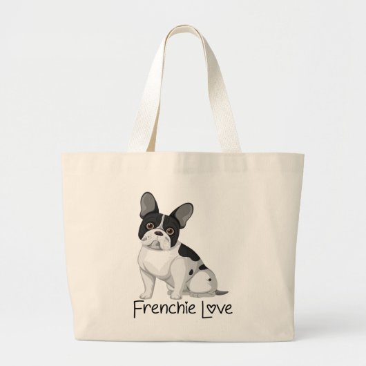 Niedliches Französisches Bulldog-Geschenk Frenchie Jumbo Stoffbeutel (Vorne)