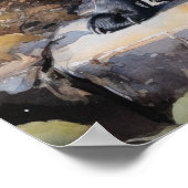 Niedliches Französisches Bulldog Hund Art Print Po Poster (Ecke)