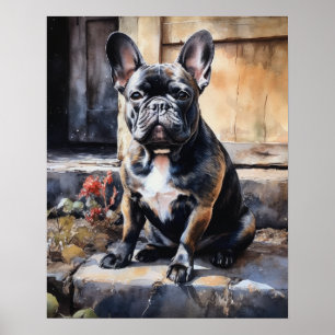 Niedliches Französisches Bulldog Hund Art Print Po Poster