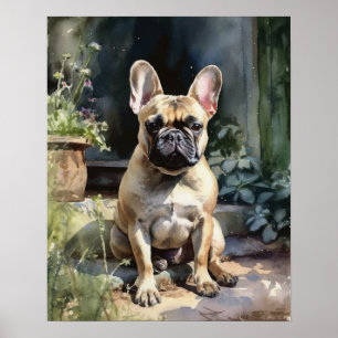 Niedliches Französisches Bulldog Hund Art Print Po Poster