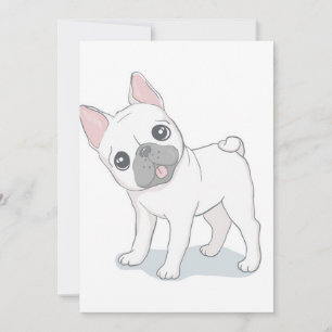 Niedliches französisches Bulldog-Portrait   Hund L Feiertagskarte
