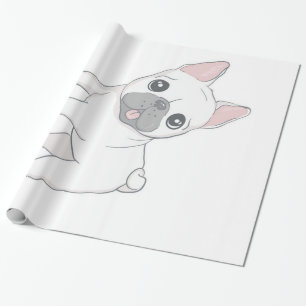 Niedliches französisches Bulldog-Portrait   Hund L Geschenkpapier