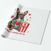 Niedliches französisches Bulldog-Valentinstag Geschenkpapier (Ungerollt)