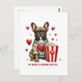 Niedliches französisches Bulldog-Valentinstag Postkarte (Vorne/Hinten)