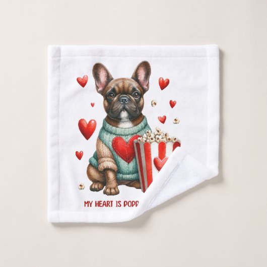 Niedliches französisches Bulldog-Valentinstag Waschlappen (Waschlappen)