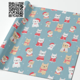Niedliches französisches Bulldog-Weihnachtsmuster Geschenkpapier