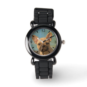 Niedliches Französisches Bulldog Welpenportrait -  Armbanduhr