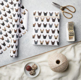 Niedliches französisches Bulldoggeflecht Geschenkpapier