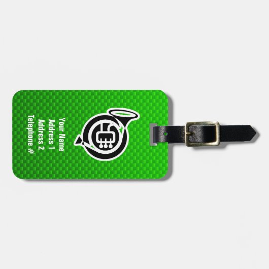 Niedliches französisches Horn Gepäckanhänger (Vorderseite horizontal)