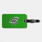 Niedliches französisches Horn Gepäckanhänger (Rückseite horizontal)