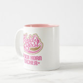 Niedliches französisches Horn-Lehrer-Geschenk Zweifarbige Tasse (Vorderseite Links)
