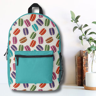 Niedliches französisches Macaron-Muster Bedruckter Rucksack
