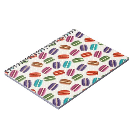 Niedliches französisches Macaron-Muster Notizblock (Linke Seite)