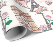 Niedliches französisches Thema | Frankreich Sehens Geschenkpapier (Rolleneckpunkt)