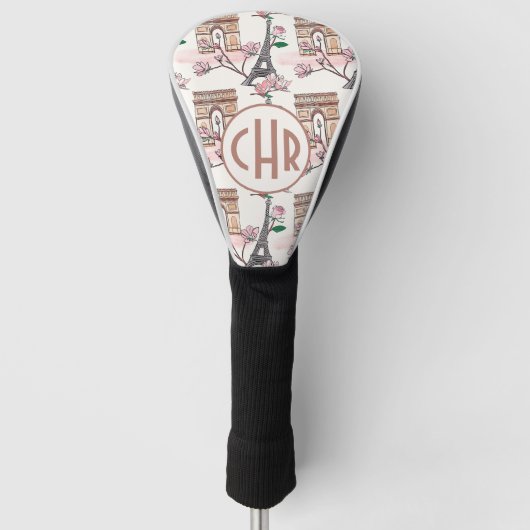 Niedliches französisches Theme Monogram | Frankrei Golf Headcover (Vorderseite)