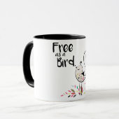 Niedliches freies als Vogel-Kaffee-Tasse Tasse (Vorderseite Links)