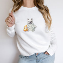 Niedliches French Bulldog Ghost Pumpkin Halloween Sweatshirt
