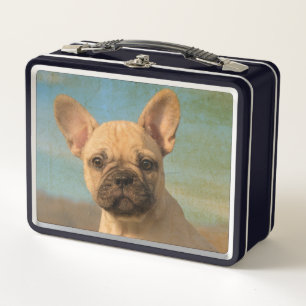 Niedliches French Bulldog Puppy - Funny Dog Head F Metall Brotdose