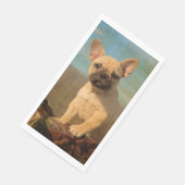 Niedliches French Bulldog Puppy - Funny Dog Head F Serviette (Ecke)
