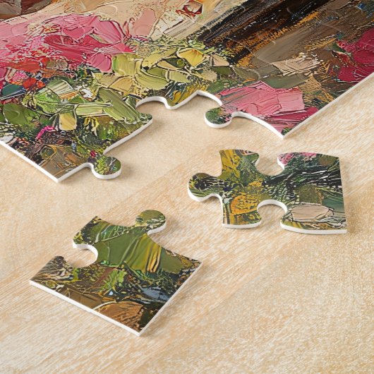 Niedliches Frenchie Paris Café Puzzle (Seite)