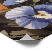 Niedliches Frettchen im Garten des Stiefmütterchen Poster (Ecke)