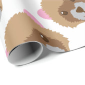 niedliches Frettchengesicht Geschenkpapier (Rolleneckpunkt)