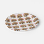 niedliches Frettchengesicht Pappteller (Schrägansicht)