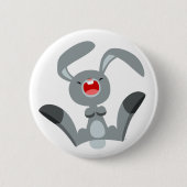 Niedliches Freuden Cartoon Rabbit Button Abzeichen (Vorderseite)