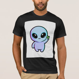 Niedliches Friedenszeichen-Alien T-Shirt