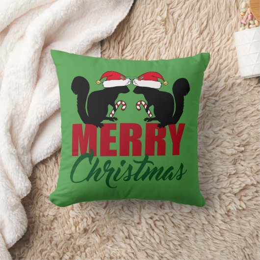 Niedliches frohe Weihnacht-Eichhörnchen Kissen (Decke)