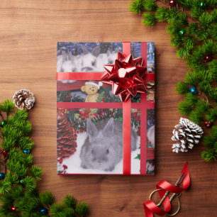 Niedliches frohe Weihnachtsbunny Geschenkpapier