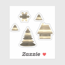 Niedliches Frohe Weihnachtsdorf Aufkleber