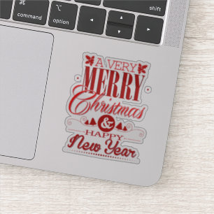 Niedliches frohe Weihnachtsfest Neues Jahr Aufkleber