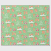 Niedliches Frohe Weihnachtswackelpapier Geschenkpapier (Flach)
