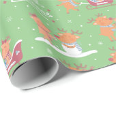 Niedliches Frohe Weihnachtswackelpapier Geschenkpapier (Rolleneckpunkt)