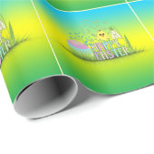 Niedliches Frohes Ostereier, Kiche und Schneefall Geschenkpapier (Rolleneckpunkt)