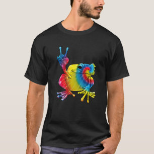 Niedliches Frosch Friedenszeichen für Männer Amphi T-Shirt