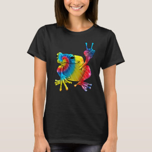 Niedliches Frosch Friedenszeichen für Männer Amphi T-Shirt
