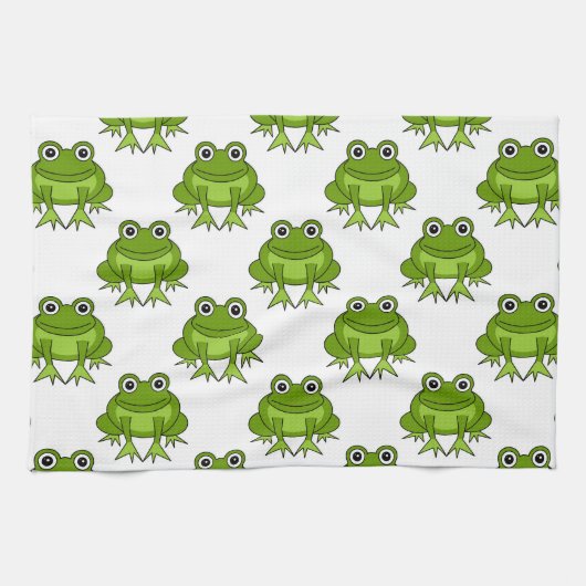 Niedliches Frosch-Muster Handtuch (Horizontal)