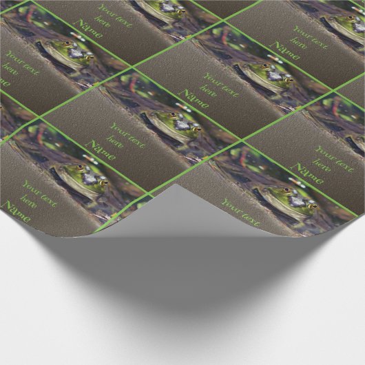 Niedliches Froschgesicht Tier Personalisiert Geschenkpapier (Ecke)